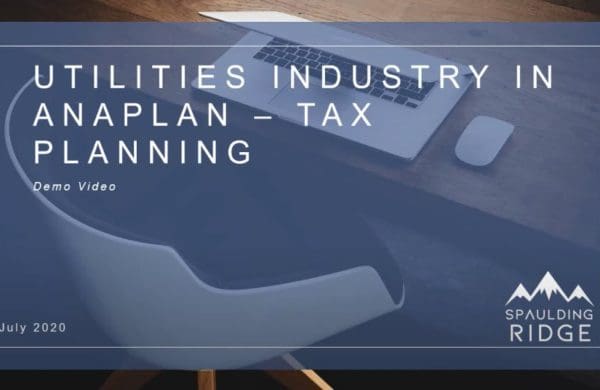 utilities industry in anaplan - tax planning demo