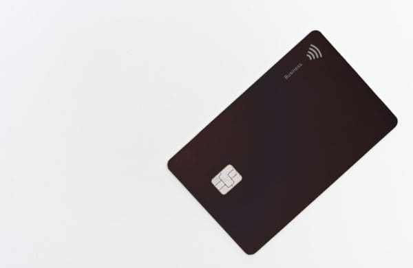 A debit card on a white background